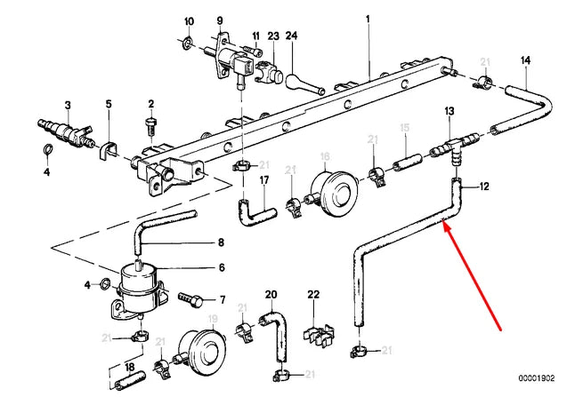 NEW BMW 3 E30 FUEL VENT HOSE 13311722565 1722565 2.0 PETROL ORIGINAL