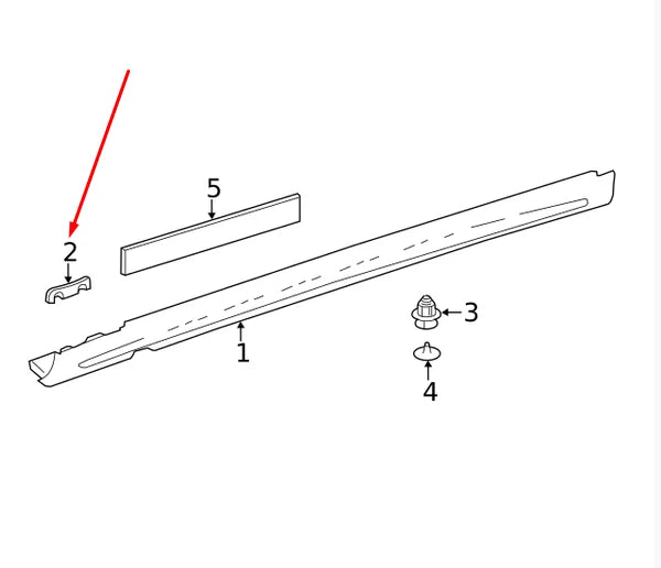 NEW MB S W222 FRONT RIGHT SIDE SIDESKIRT MOUNTING RAIL A2226980227 ORIGINAL