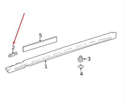NEW MB S W222 FRONT RIGHT SIDE SIDESKIRT MOUNTING RAIL A2226980227 ORIGINAL