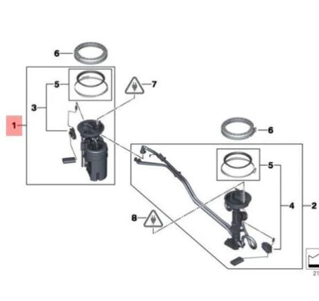 NEW BMW X5 F15 FUEL TANK PUMP 16117212585 7212585 ORIGINAL