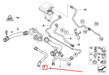 NEW BMW 7 E65, E66, E67 ENGINE COOLANT HOSE 17127508014 7508014 ORIGINAL