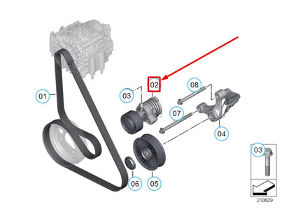 NEW BMW 5 F10 BELT TENSIONER PULLEY 11287549873 ORIGINAL