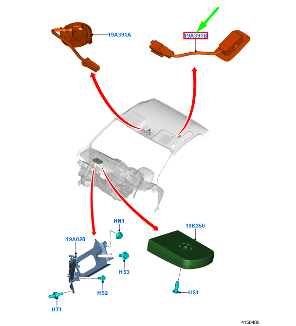 new ford ranger t6 mk1 microphone 2510723 lb5t-19a391-aa3bma original