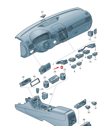 NEW VW TOUAREG 7P MK2 STEERING WHEEL HEATING PUSH BUTTON 7P6927121BWHS