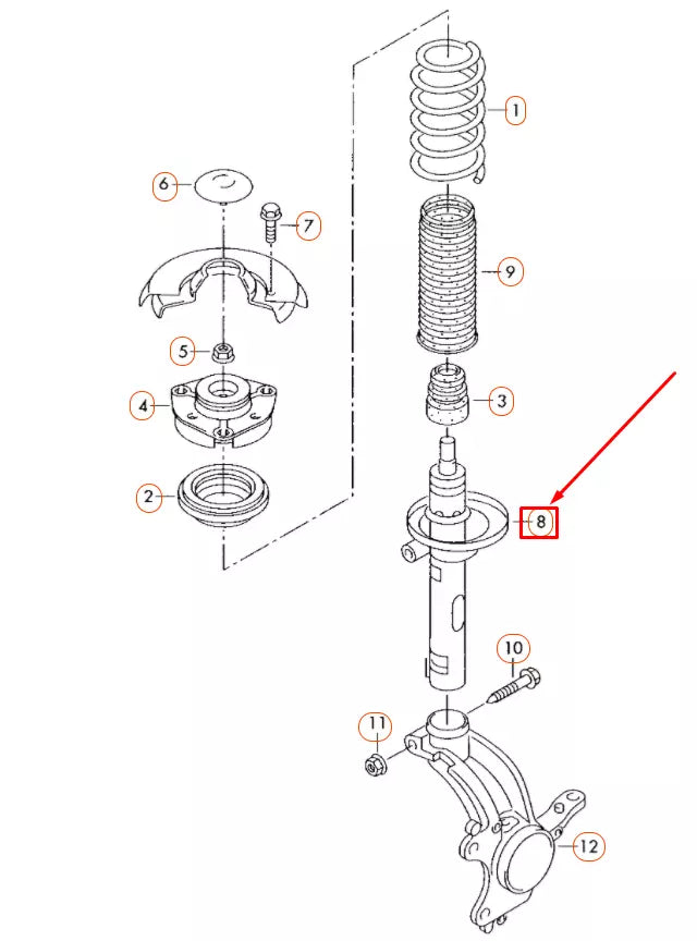 NEW VOLKSWAGEN PASSAT B8 FRONT GAS SHOCK ABSORBER 561413031K ORIGINAL