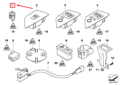 NEW BMW Z4 ROADSTER E85 SPORT SWITCH 61316953942 6953942 ORIGINAL