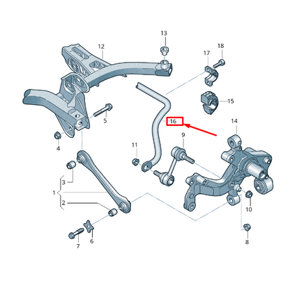 new vw golf vi 5k mk6 rear suspension stabilizer bar 1k0511409bp original