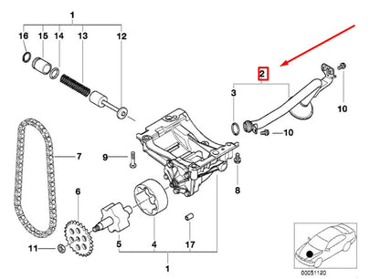 NEW BMW 3 E46 OIL SUCTION PIPE 7503258 11417503258 ORIGINAL