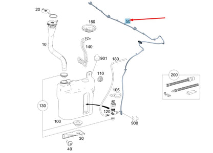 NEW MERCEDES-BENZ VITO W447 WINDSHIELD WIPER HOSE LINE A4478607000 ORIGINAL
