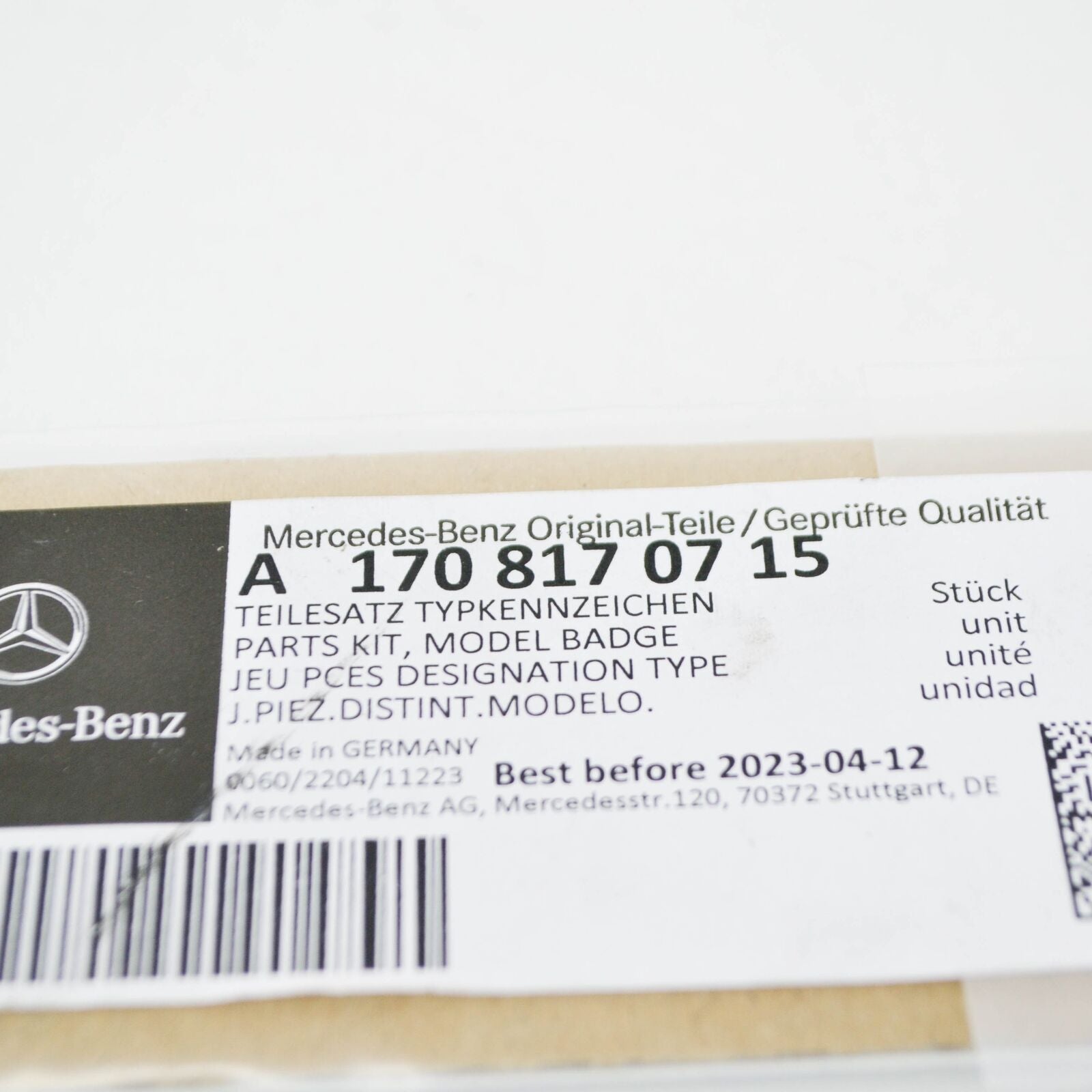 NEW MERCEDES-BENZ SLK R170 AMG FRONT FENDER EMBLEM BADGE A1708170715 ORIGINAL