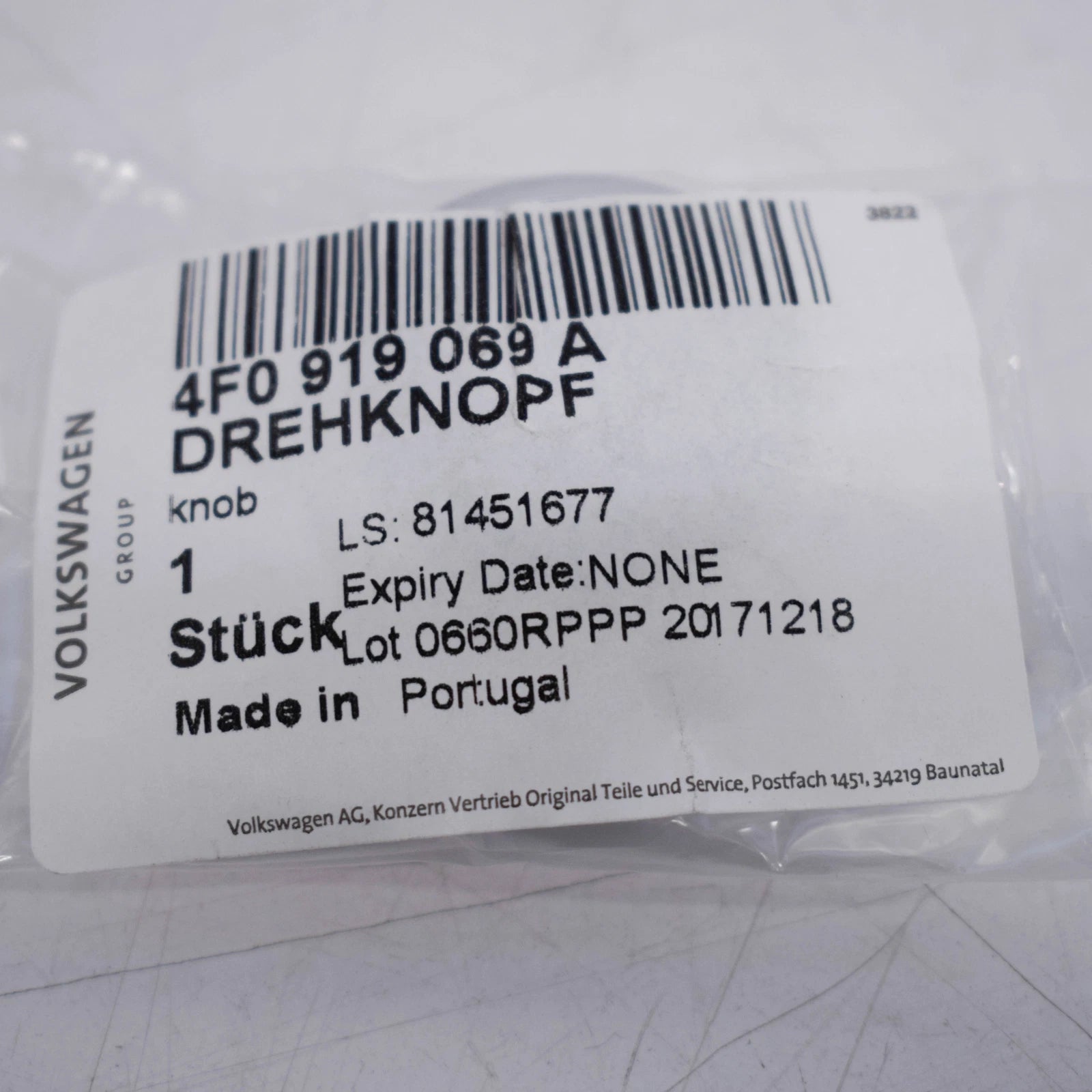 NEW AUDI A8 4E MENU BUTTON SWITCH KNOB 4F0919069A 2009 ORIGINAL