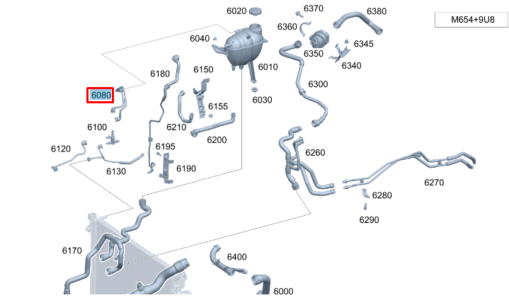 NEW MERCEDES-BENZ GLE W167 EXPANSION TANK VENT BLEED LINE A1675015100 ORIGINAL