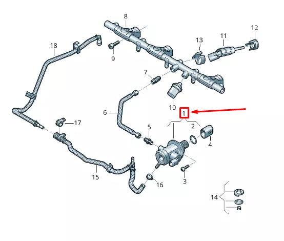 NEW AUDI RS3 SPORTBACK 8V FUEL PUMP 07K127025E ORIGINAL
