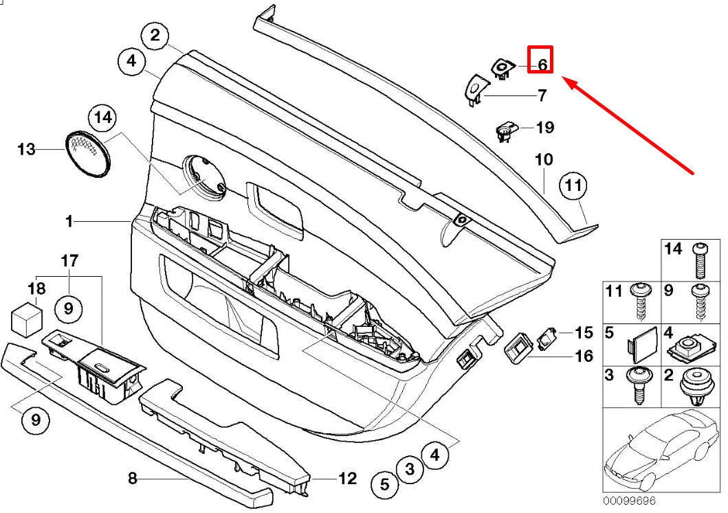 NEW BMW 7 E65,E66 DOOR LOCK BUTTON COVER 7075574 51417075574 ORIGINAL