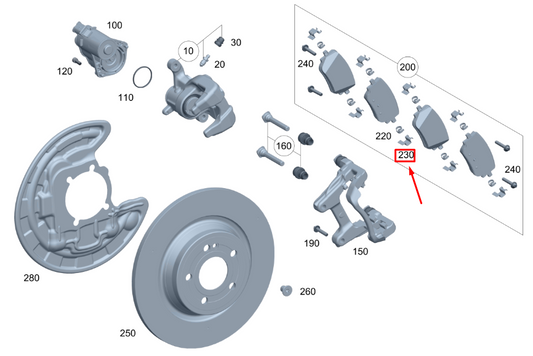 new mercedes-benz gla h247 rear brake pad slide rail a0004214200 original