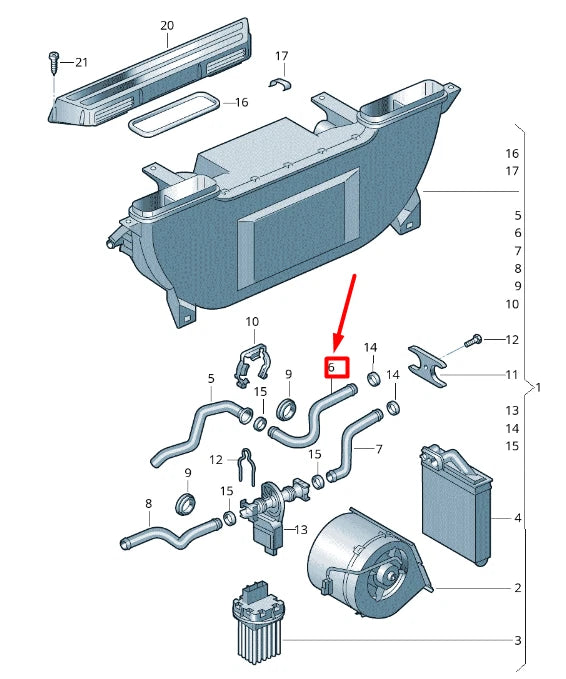 NEW VW CRAFTER 2F MK1 HEAT EXCHANGER RETURN COOLANT PIPE 2E0819911A