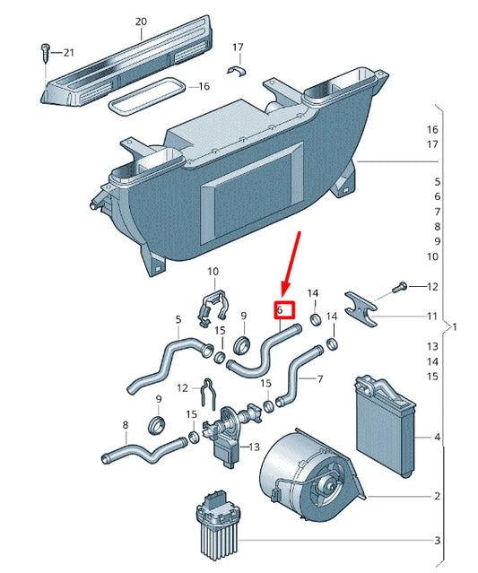 NEW VW CRAFTER 2F MK1 HEAT EXCHANGER RETURN COOLANT PIPE 2E0819911A