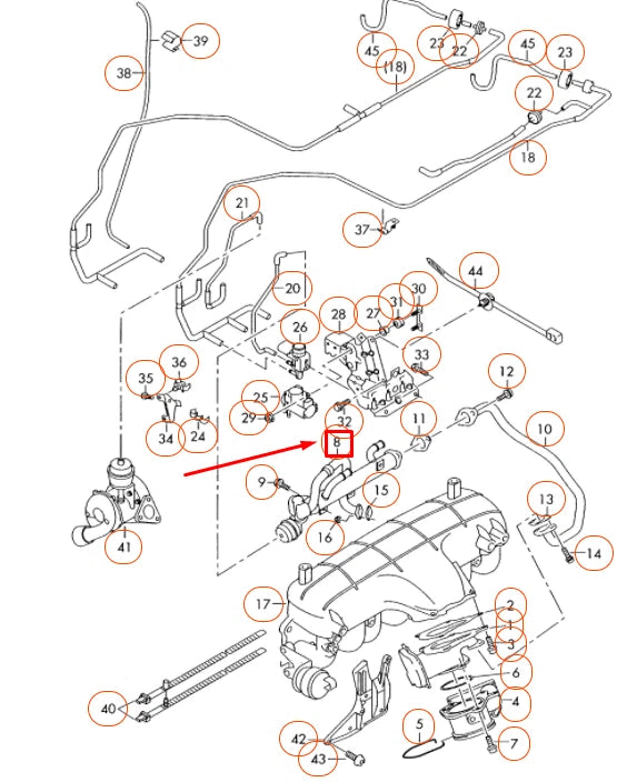 NEW AUDI A4 B7 EXHAUST RECUPERATION COOLER 03G131512AL ORIGINAL