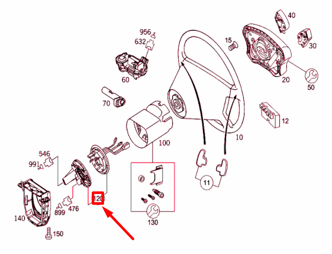 NEW MERCEDES-BENZ CLK C209 STEERING WHEEL CONTACT SPIRAL A2094640618 ORIGINAL