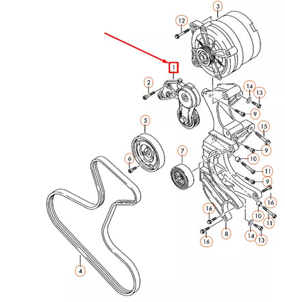 NEW AUDI Q7 4L BELT TENSIONER DAMPER 022145299E ORIGINAL