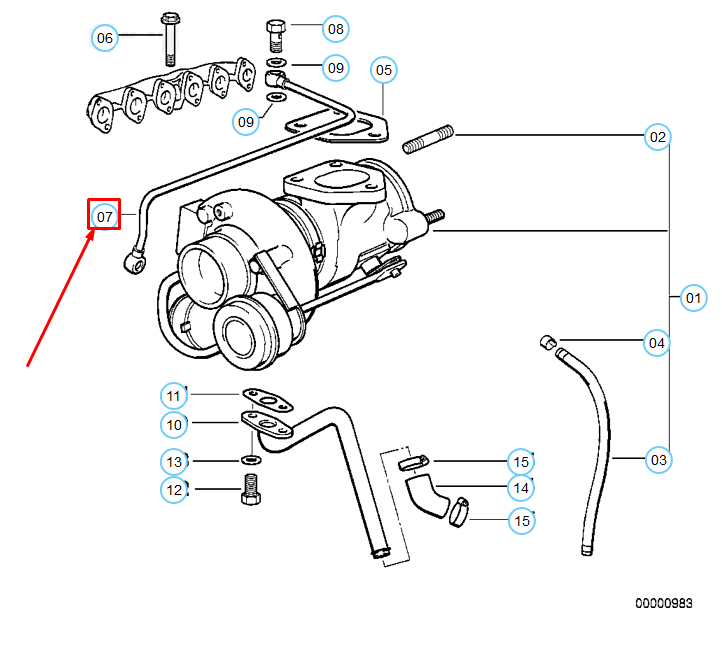 new bmw 3 e36 lubrication turbocharger oil pipe 11422244507 2244507 original