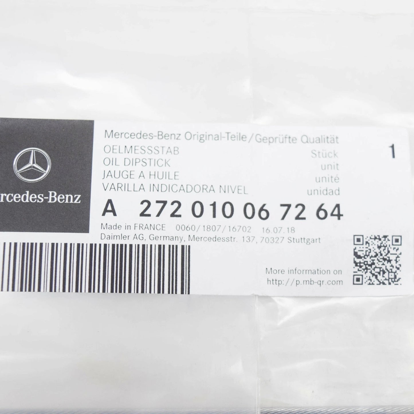 NEW MB E-CLASS W211 OIL LEVEL DIPSTICK A272010067264 1.8 PETROL 120KW