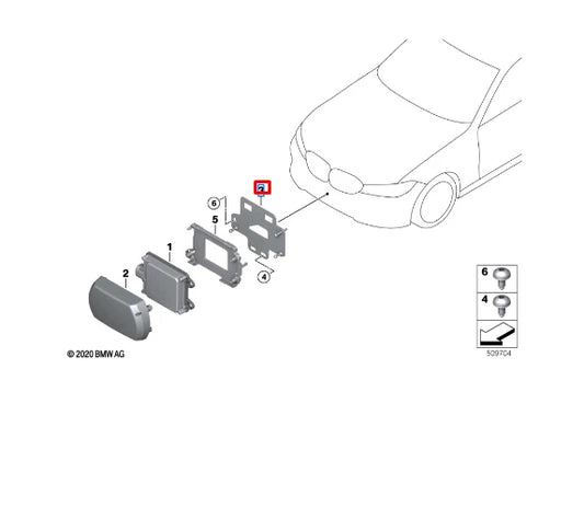 NEW BMW 7 G11 FRONT RADAR SENSOR BRACKET HOLDER 66316889079 ORIGINAL