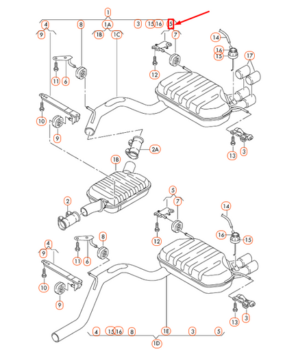 NEW AUDI A3 8P EXHAUST SYSTEM BRACKET REAR 1K0253144AS ORIGINAL