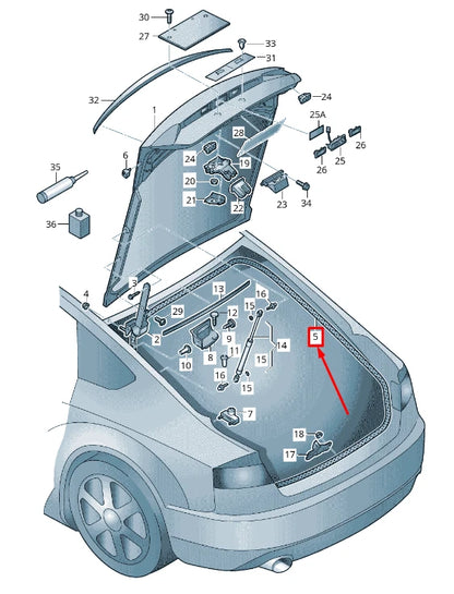NEW AUDI A5 SPORTBACK 8T REAR TAILGATE BOOT RUBBER SEAL 8T8827705B ORIGINAL