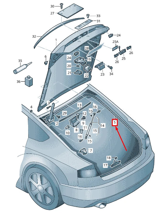 NEW AUDI A5 SPORTBACK 8T REAR TAILGATE BOOT RUBBER SEAL 8T8827705B ORIGINAL