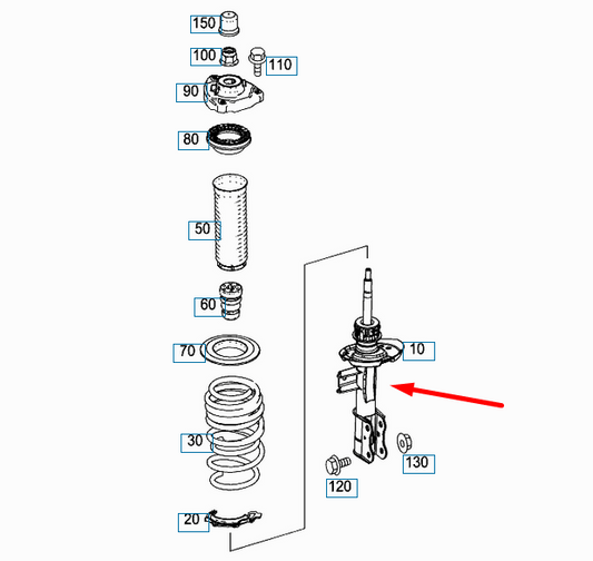 new mercedes-benz cla coupe c117 front right shock absorber a1173231600 original