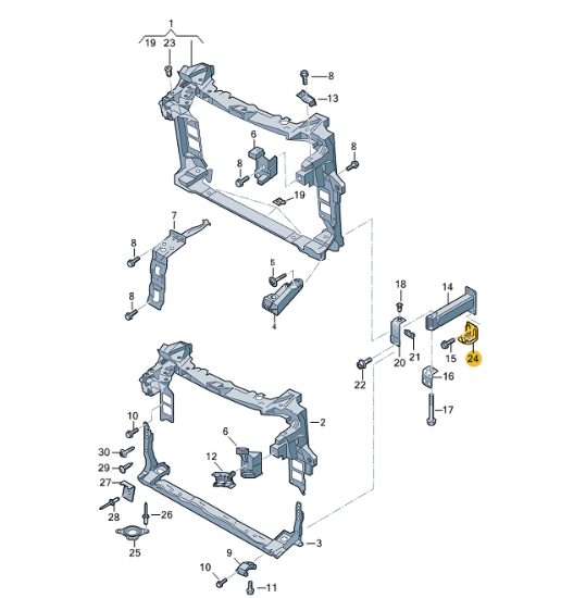 NEW VW TOUAREG CR RIGHT LOCK CARRIER ANGLED BRACKET 4M0802278B ORIGINAL