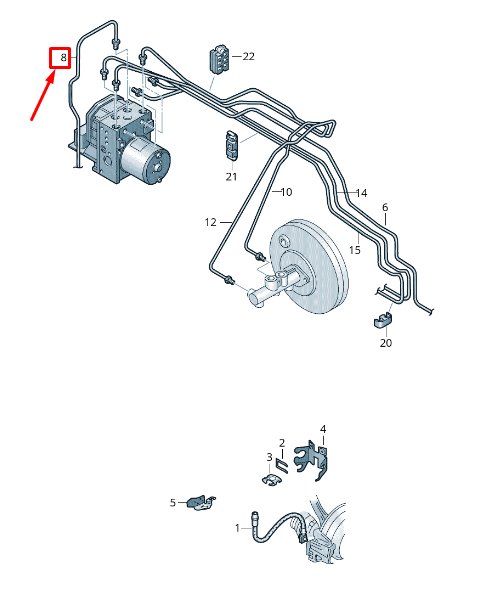 new skoda rapid nh front right brake pipe 6n5614724 original