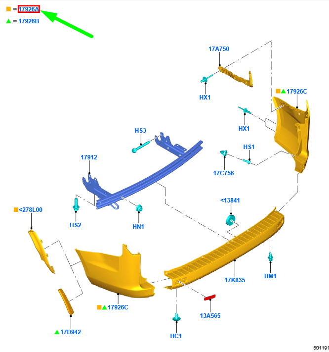 new ford transit custom mk1 rear bumper right side end cap 2183649 original