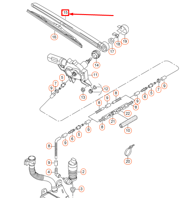 NEW AUDI A3 8V REAR WINDOW WIPER ARM 8V39554071P9 ORIGINAL