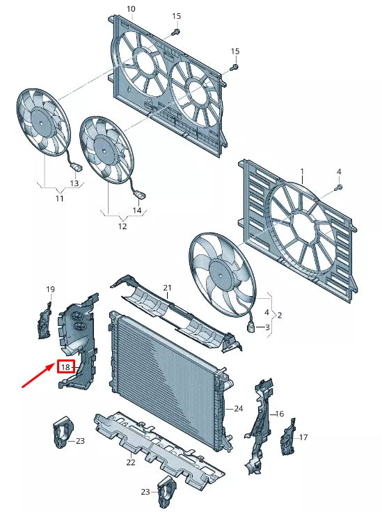NEW AUDI Q7 4M RIGHT ENGINE RADIATOR AIR GUIDE 4M0121284BT
