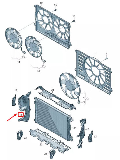 NEW AUDI Q7 4M RIGHT ENGINE RADIATOR AIR GUIDE 4M0121284BT