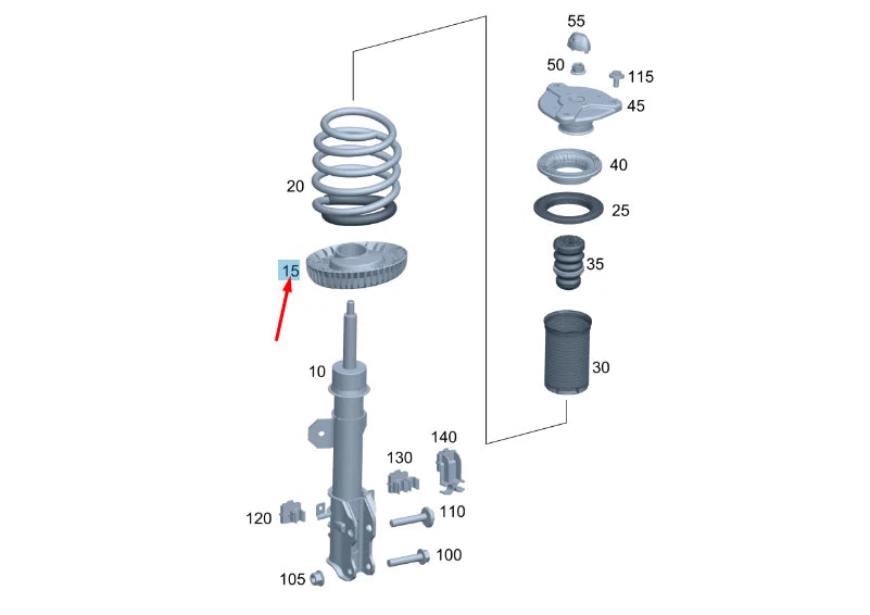 NEW MERCEDES-BENZ VITO W447 FRONT BOTTOM SPRING RETAINER A4473231000