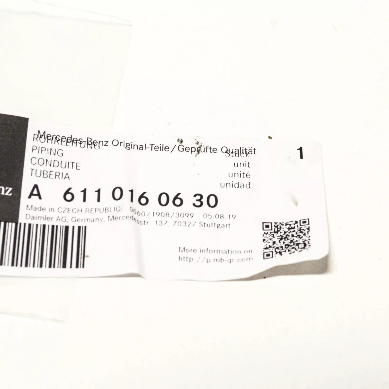 NEW MB CLK C209 AIR INTAKE SENSOR A6110160630