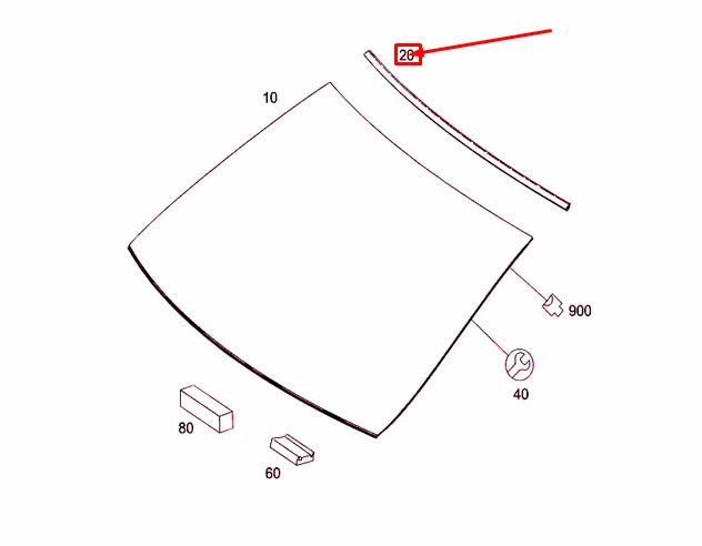 NEW MERCEDES-BENZ C W204 WINDSHIELD TOP SEALING FRAME A2046710620 ORIGINAL