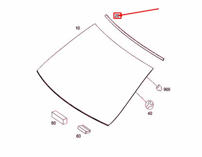 NEW MERCEDES-BENZ C W204 WINDSHIELD TOP SEALING FRAME A2046710620 ORIGINAL