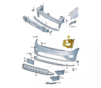 NEW VOLKSWAGEN GOLF SPORTSVAN AM1 FRONT LEFT BUMPER BRACKET 510807723D ORIGINAL