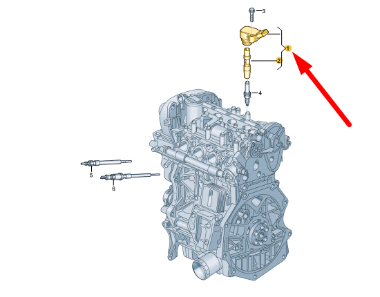NEW VW PASSAT B8 IGNITION COIL WITH SPARK PLUG CONNECTOR 05E905110A ORIGINAL