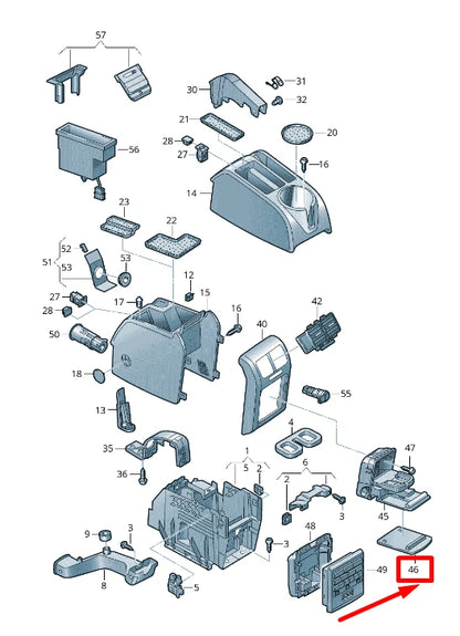 NEW VW TIGUAN 5N REAR CUP HOLDER LID COVER 5M0862543C82V ORIGINAL