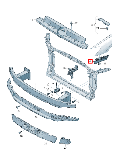 NEW AUDI A6 C8 FRONT LEFT BUMPER BRACKET 4K8807283A ORIGINAL
