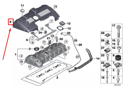 NEW BMW 7 F01, F02 ENGINE BEAUTY COVER 11127584636 7584636 ORIGINAL
