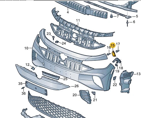 NEW VOLKSWAGEN ID.4 E21 FRONT LEFT BUMPER BRACKET GUIDE 11A807183A ORIGINAL