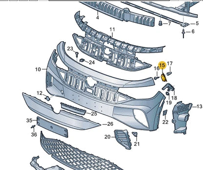 NEW VOLKSWAGEN ID.4 E21 FRONT LEFT BUMPER BRACKET GUIDE 11A807183A ORIGINAL