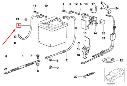 NEW BMW 3 COMPACT E36 NEGATIVE BATTERY CABLE 12421732227 1732227 ORIGINAL