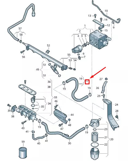 NEW VOLKSWAGEN CADDY 2K MK3 FUEL LINE 2K0133321C